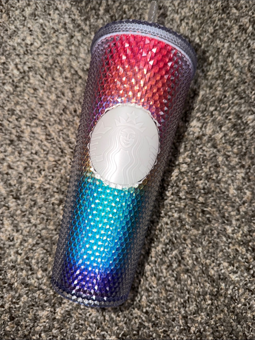 Starbucks Iridescent Pink Blue Purple Studded Tumbler